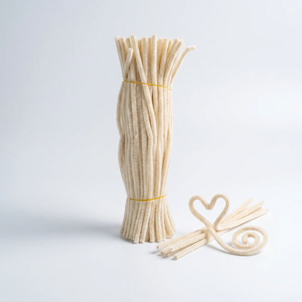 8mm Pipe Cleaner Plain 100pcs (Light Beige)