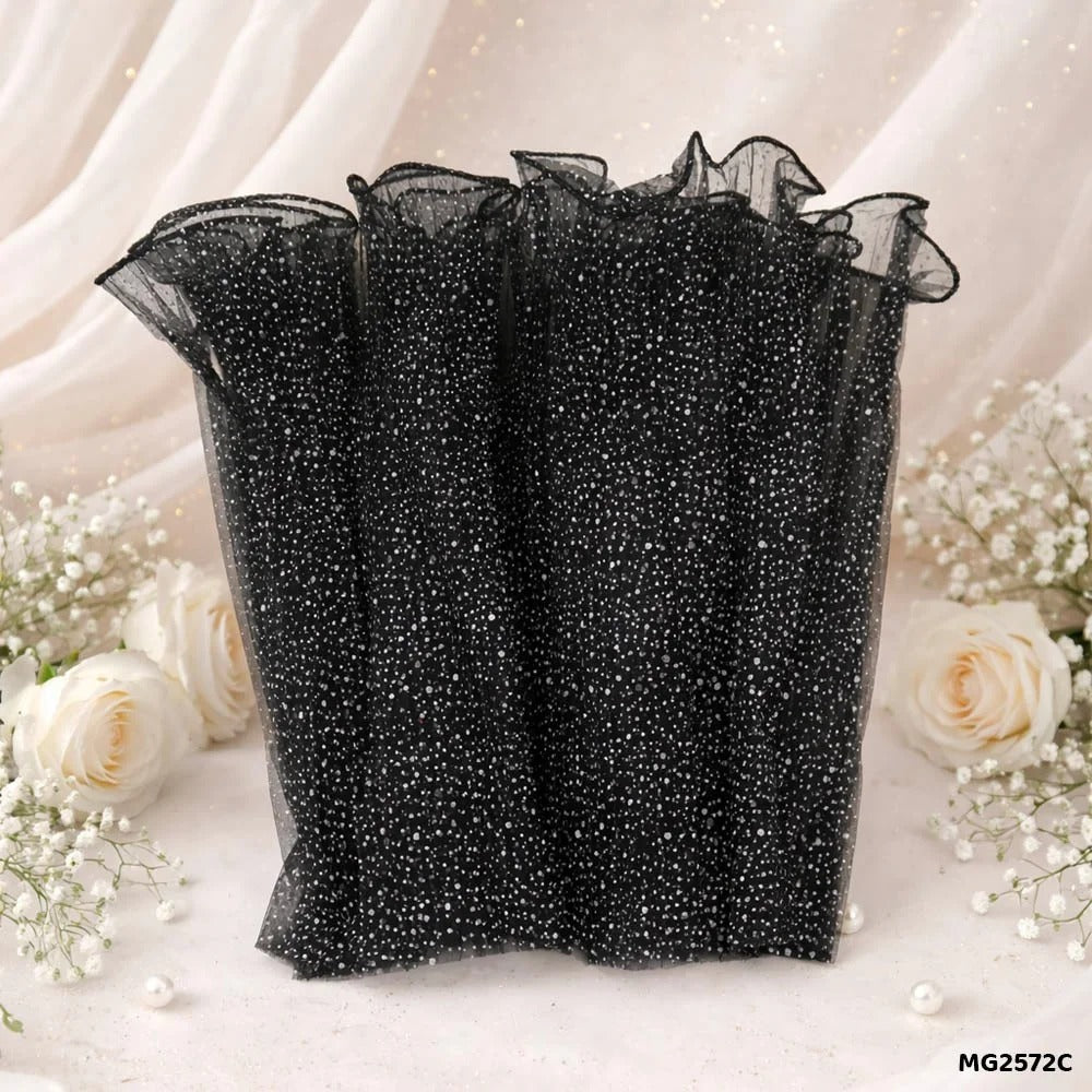 Snow Wrinkled Wavy Wrapping Net (Black)