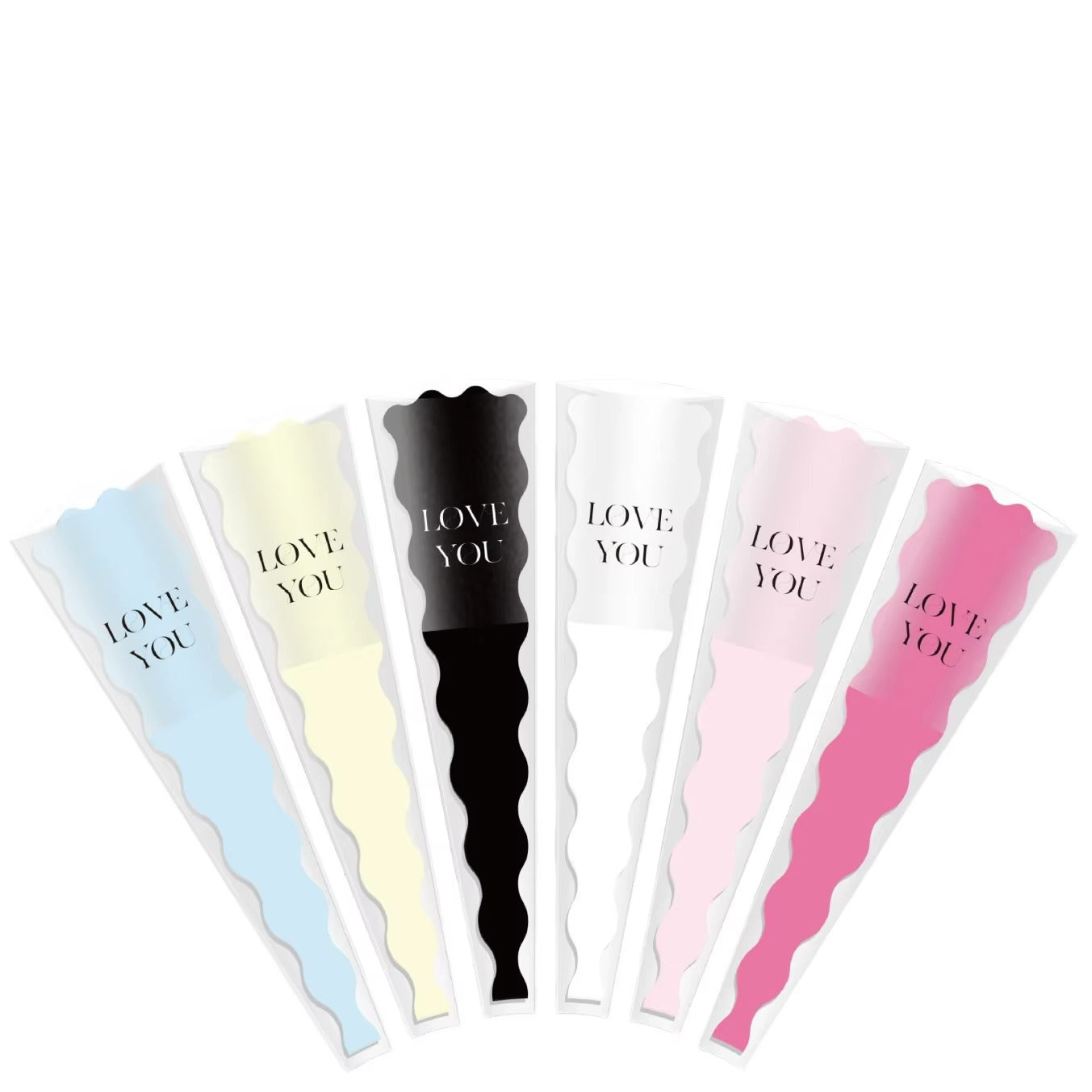 Love you" Single Flower Packaging Sleeve — Pink (Pack of 50)