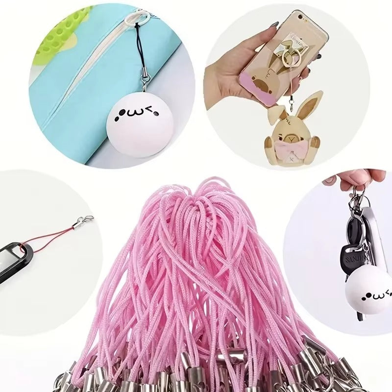 Colourful Nylon Mobile phone Straps with Lobster Clasp — 7cm (Pack of 10)