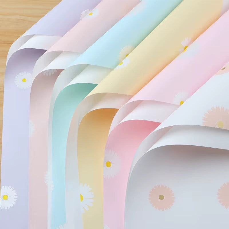Wrapping Sheets Korean Flower Printed (Purple- 20 Sheets)