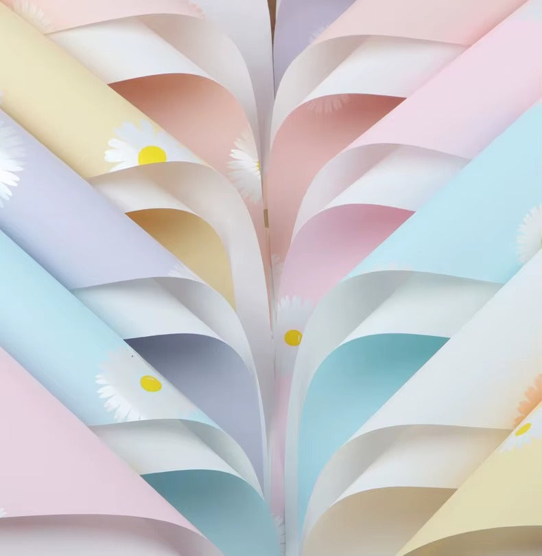 Wrapping Sheets Korean Flower Printed (Purple- 20 Sheets)