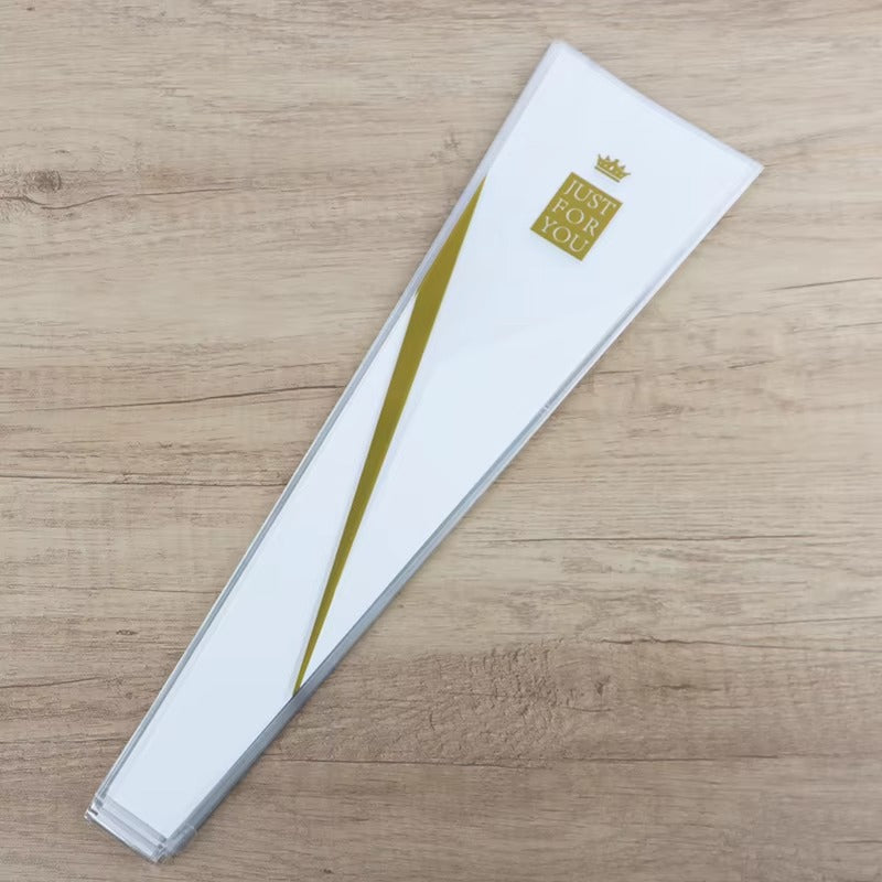 Just For you" Single Flower Packaging Sleeve — White (Pack of 50)