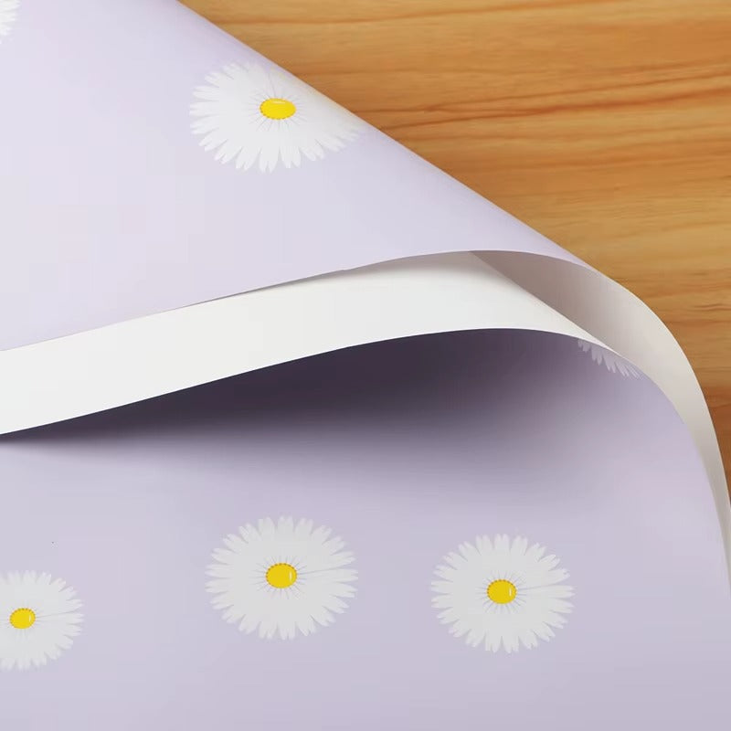 Wrapping Sheets Korean Flower Printed (Purple- 20 Sheets)