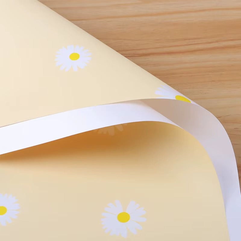 Wrapping Sheets Korean Flower Printed (Yellow- 20 Sheets)