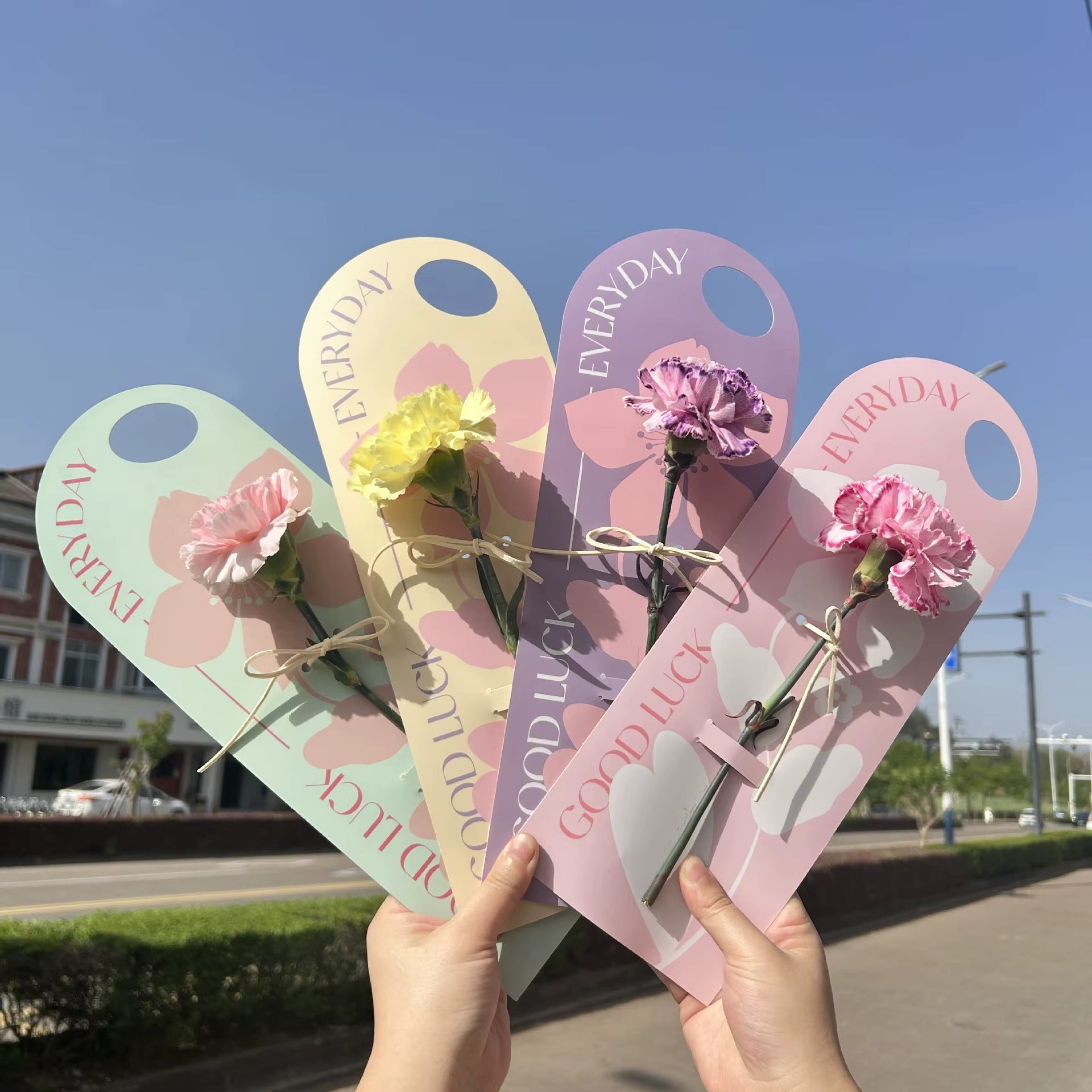 Best wishes Flower Card & Sleeve (Pack of 10)