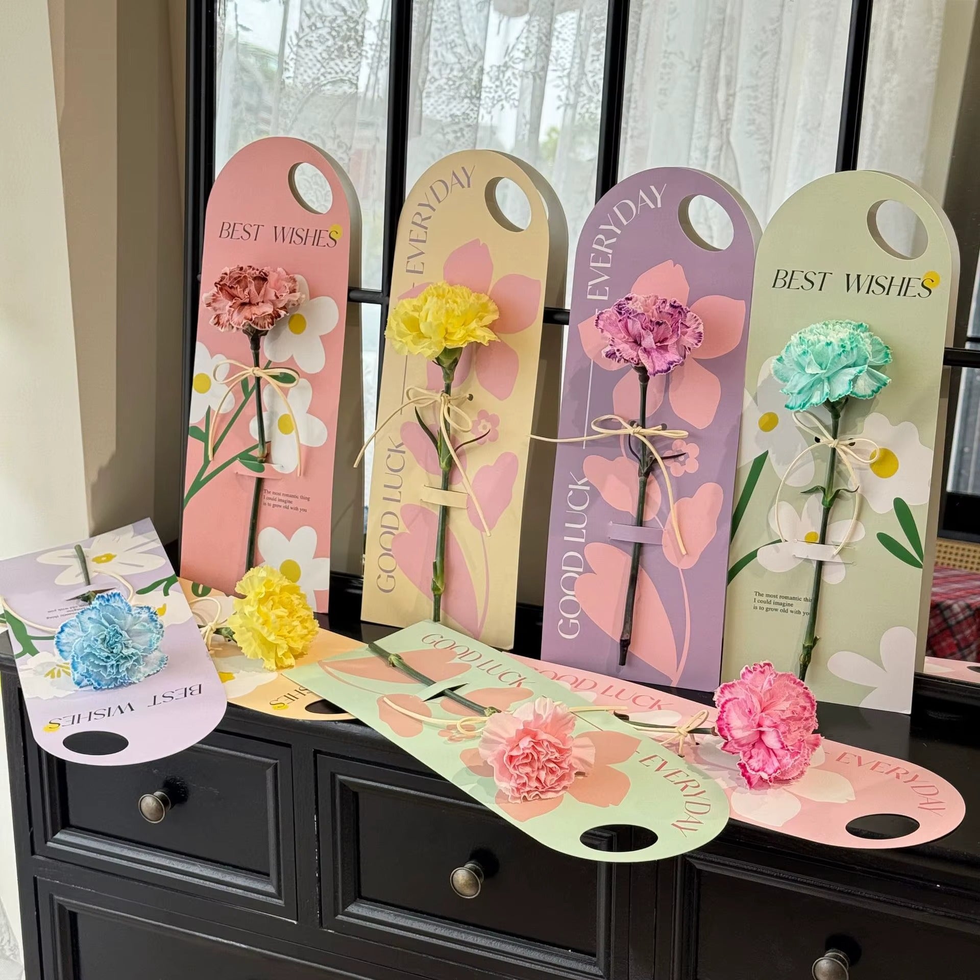 Best wishes Flower Card & Sleeve (Pack of 10)