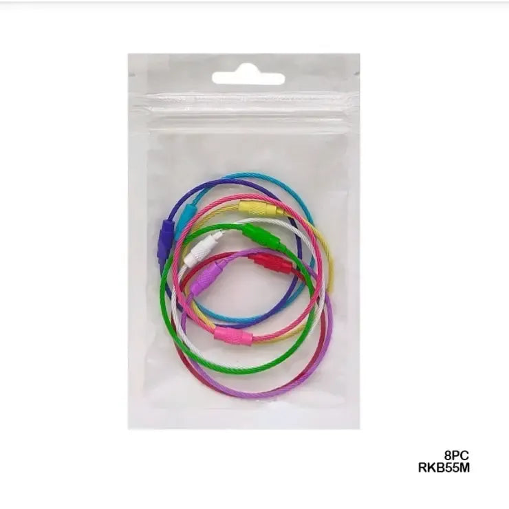 Round Keychain Clasp Locks – Multi Color, 50mm (8 Pieces)