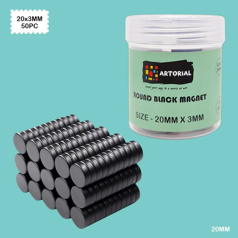 Round Magnet (Black - 20x3mm - 50pcs)