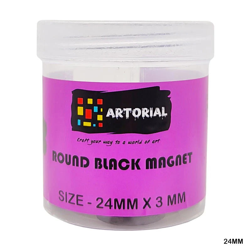 Round Magnet (Black - 24x3mm - 50pcs)