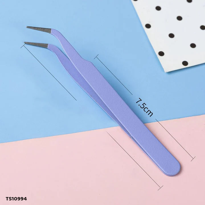 Bent Tip Precision Tweezer - 1 Pc (Random Color)