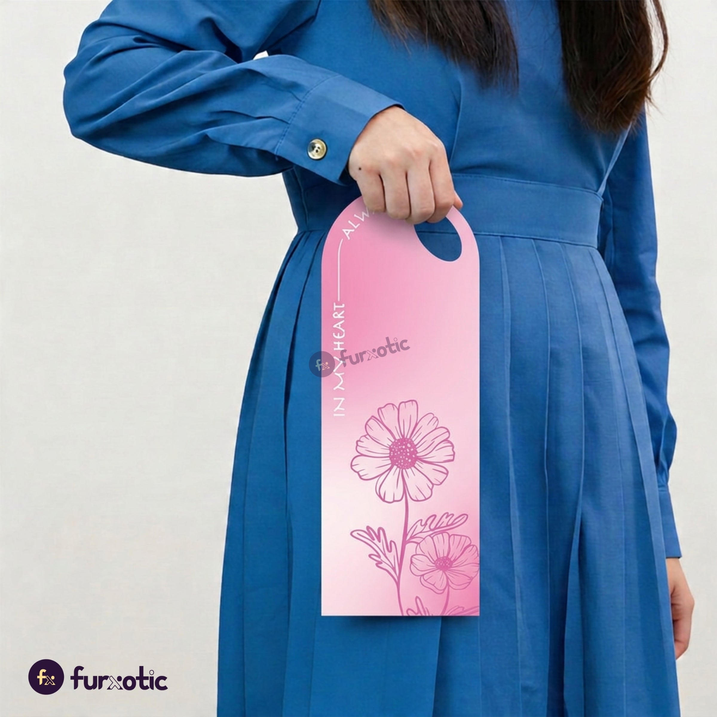 "In My Heart Always" Flower Card (Pink - Pack of 10)