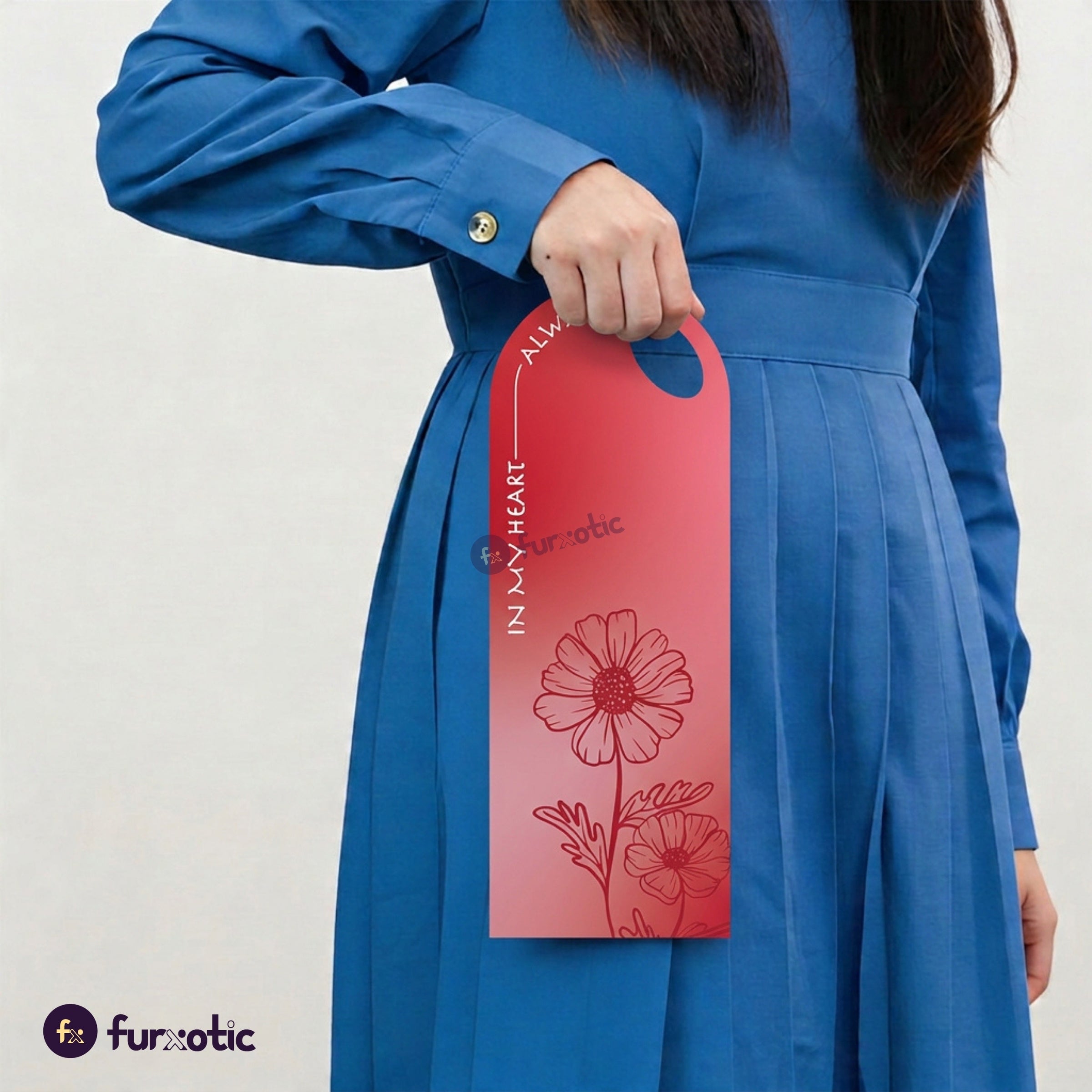 "In My Heart Always" Flower Card (Red - Pack of 10)