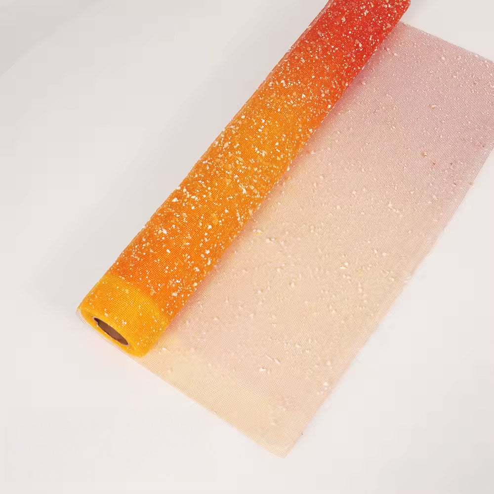 Snow Mesh Roll (Orange + Gold  - 40 cm x 15 ft)