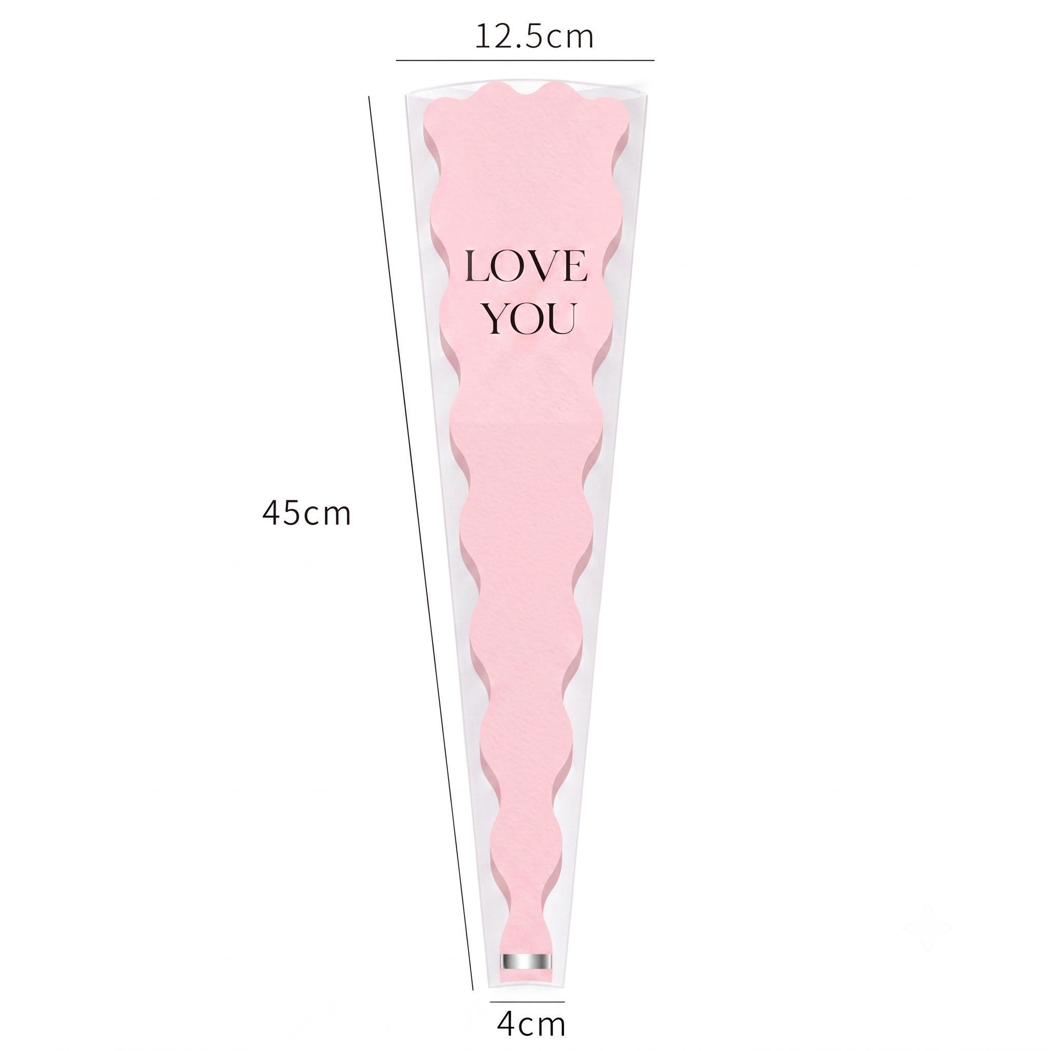 Love you" Single Flower Packaging Sleeve — Light Pink (Pack of 50)