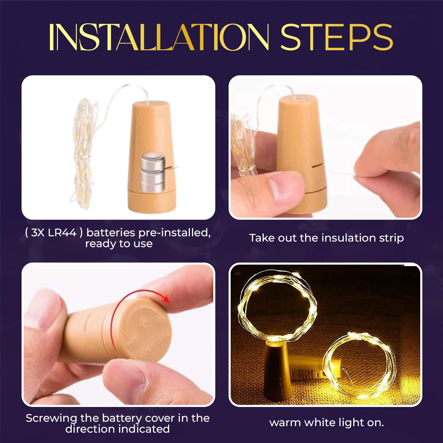 LED Cork String Light – 2 Meter | 20 LEDs