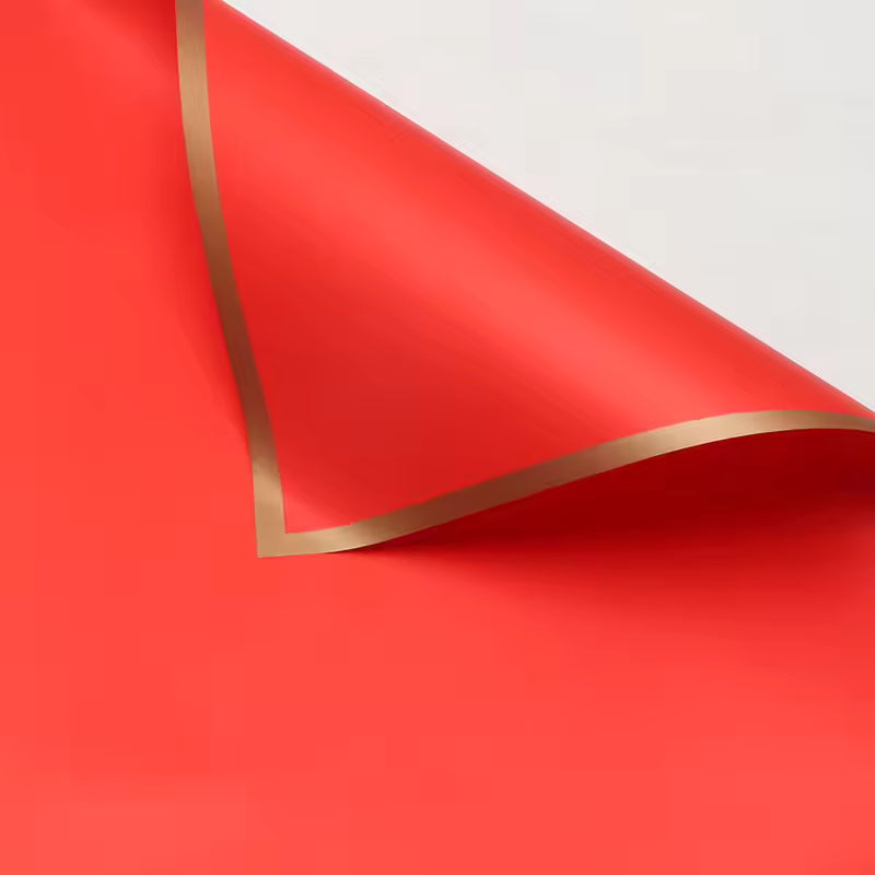 Wrapping Sheets Gold Border (A2 - Red- 20 Sheets)