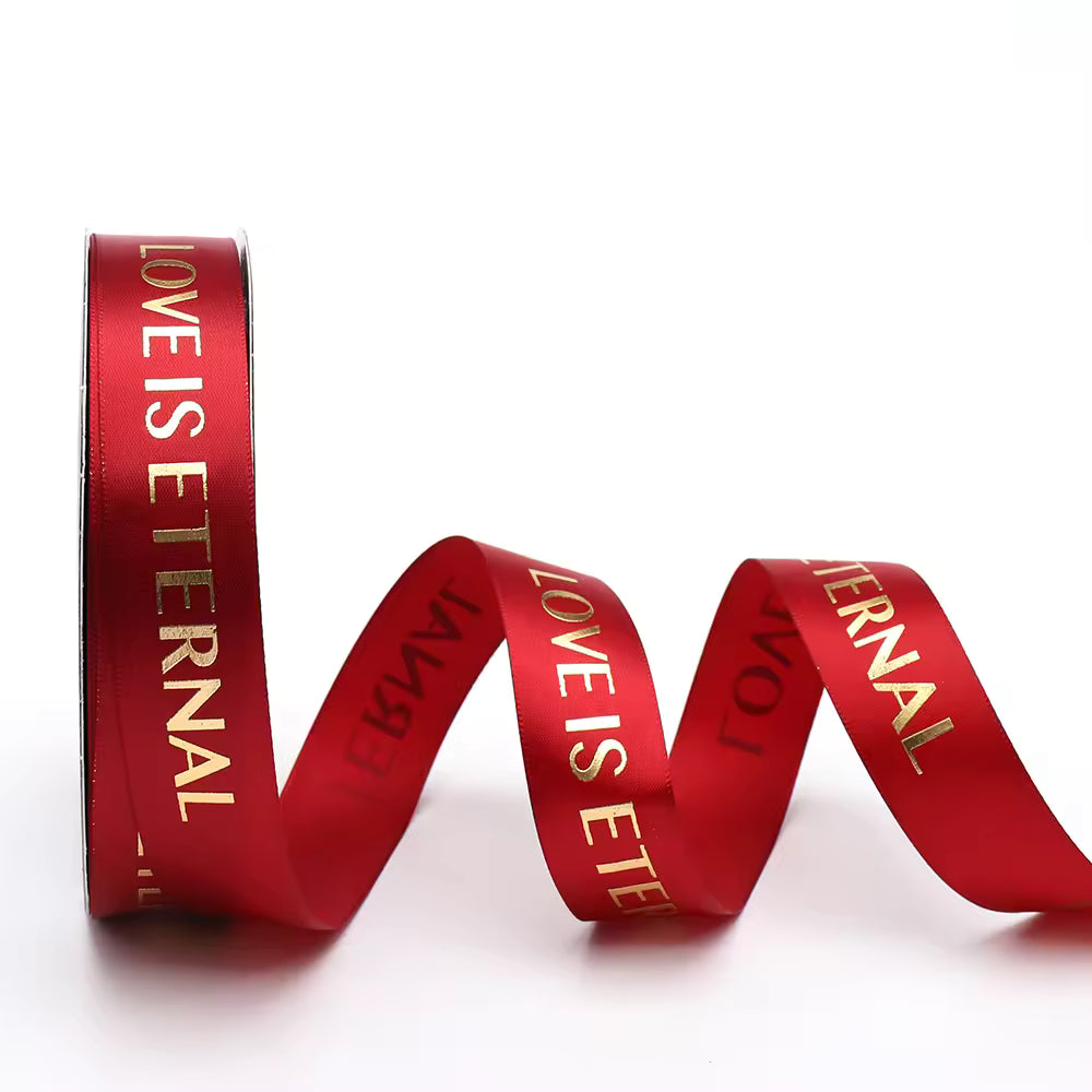 Love Is Eternal Satin Ribbon (1 Inch × 30 Meters - Red)
