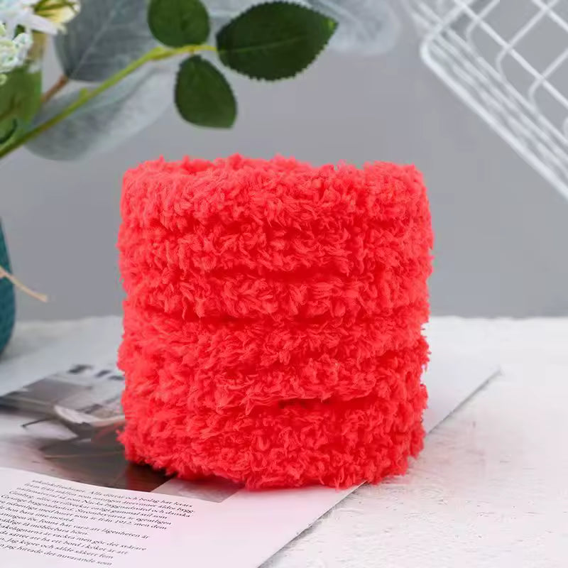 15mm Jumbo Coral Fleece Pipe Cleaners (1 meter - Red)