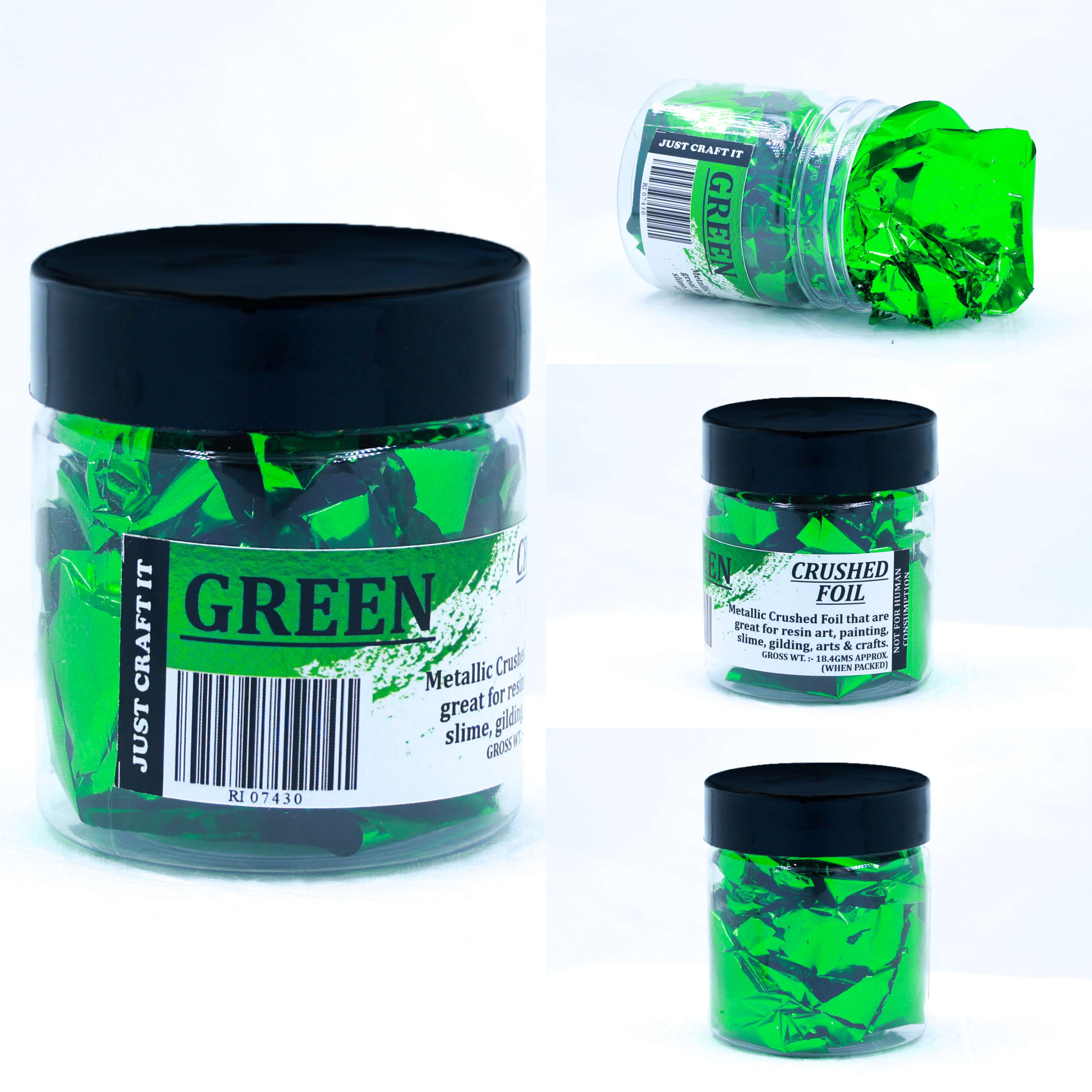 Crushed Foils - Green - 6 - Furxotic