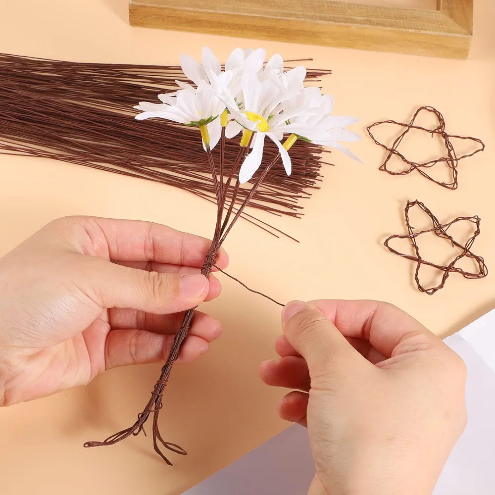 Floral Wire (Brown, 100pcs, 24 Gauge)