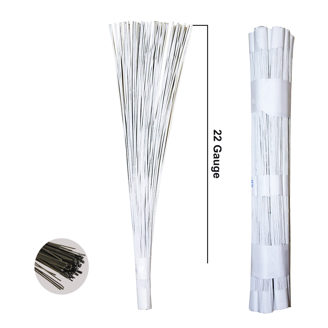 Floral Wire (White, 100pcs, 22 Gauge)