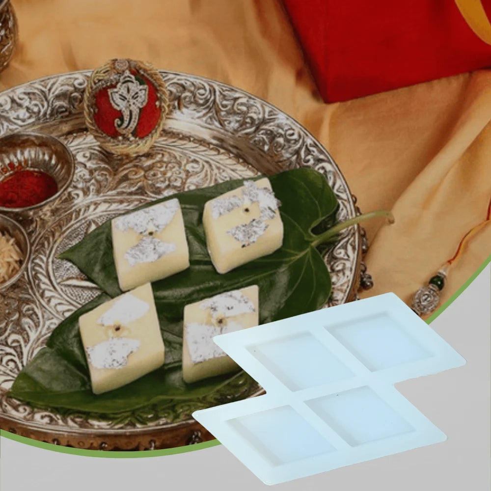 Kaju Katli Silicon Mould (4 Cavity)