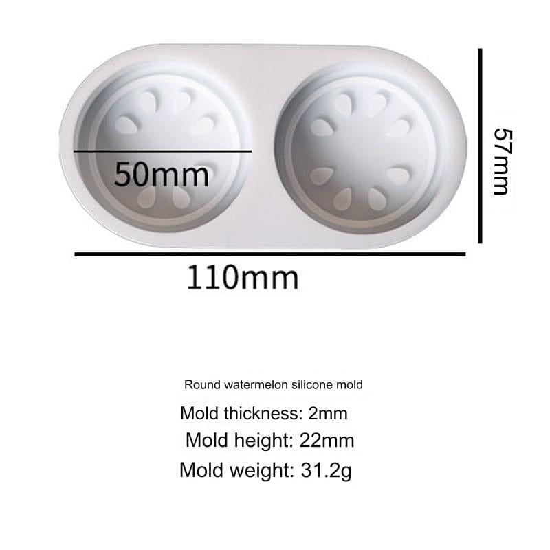 2 Cavity Round Watermelon Slice Soap & Candle Mould - 1 - Furxotic