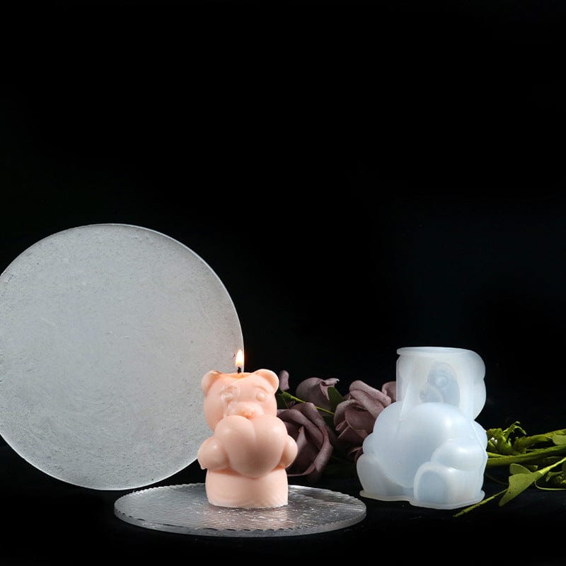 Standing Bear With Heart Candle Mould - 3 - Furxotic