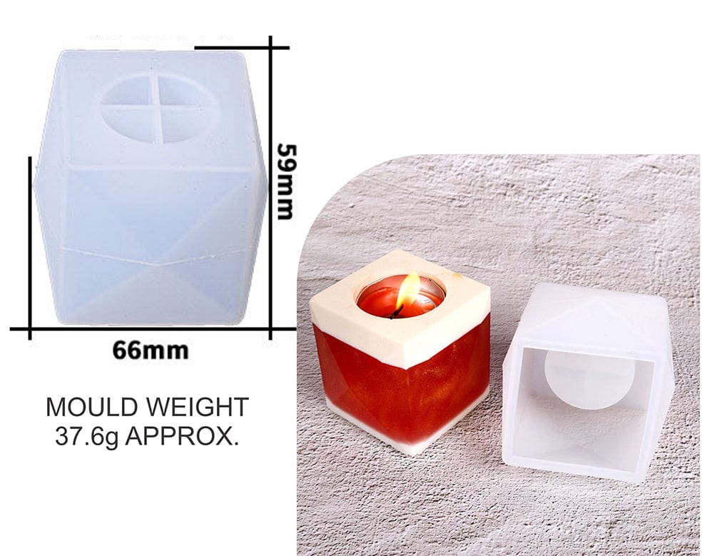 Medium Diamond Cut Tea Light Candle Holder Mould - 1 - Furxotic