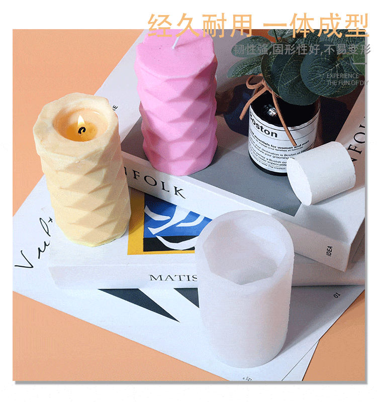 3D Geometric Pillar Candle Mould - 2 - Furxotic