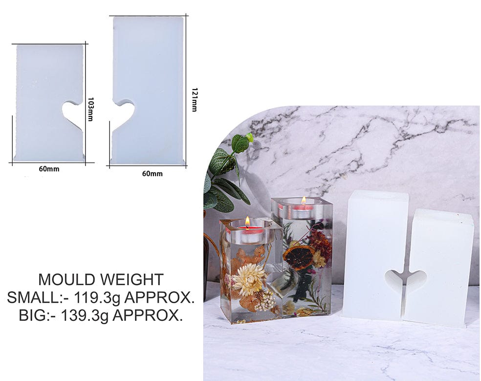 2 In 1 Half Heart Tea Light Candle Holder Mould - 1 - Furxotic
