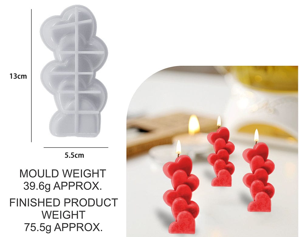 5 Love Heart Candle Mould - 1 - Furxotic