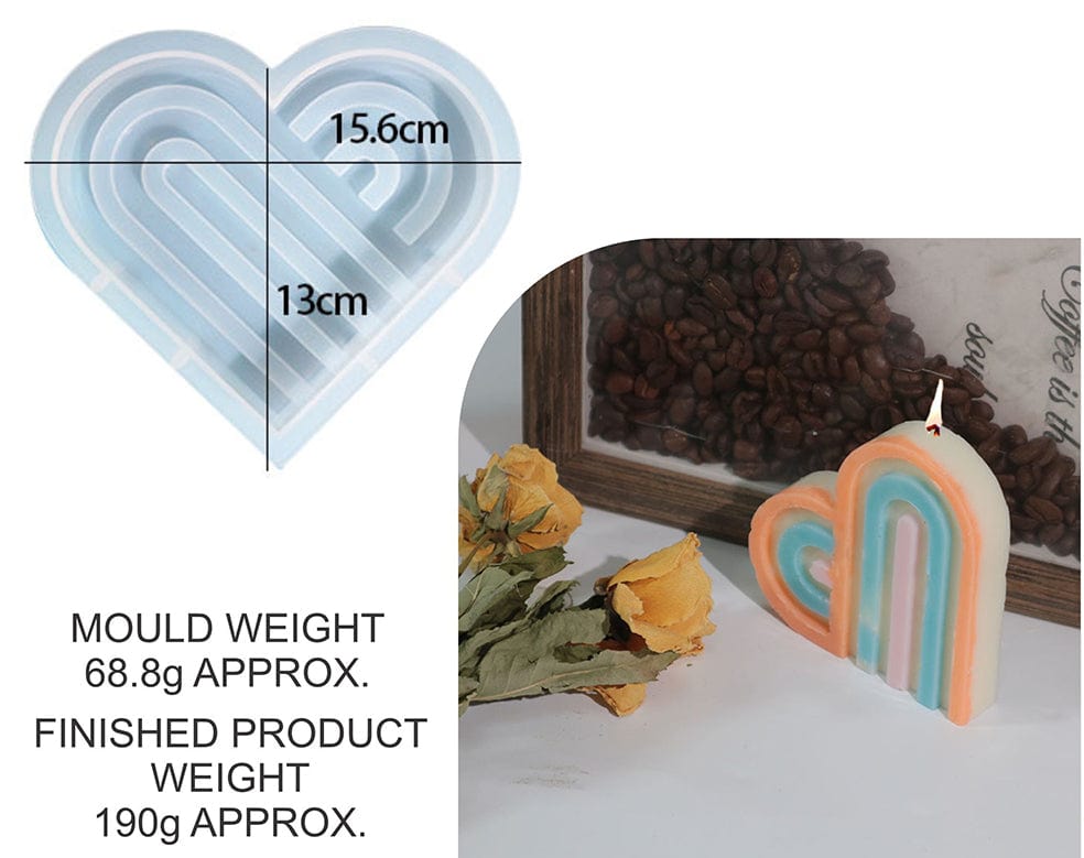 Rainbow Striped Love Candle(Large Size) Mould - 1 - Furxotic