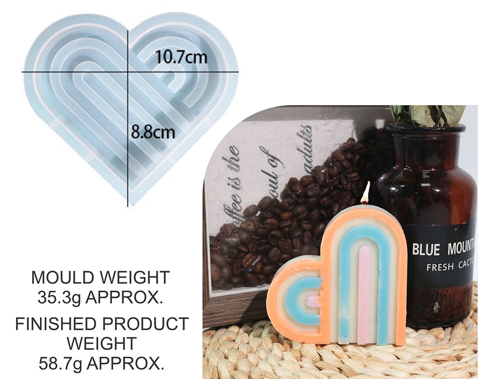 Rainbow Striped Love Candle (Small Size) Mould - 1 - Furxotic