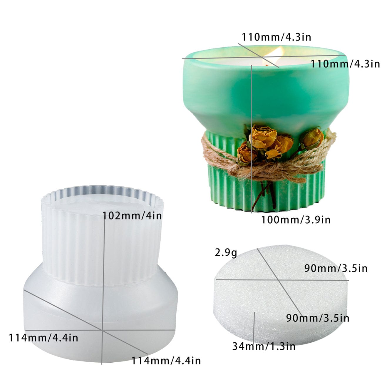 High Waist Striped Candle Holder Mould - 1 - Furxotic