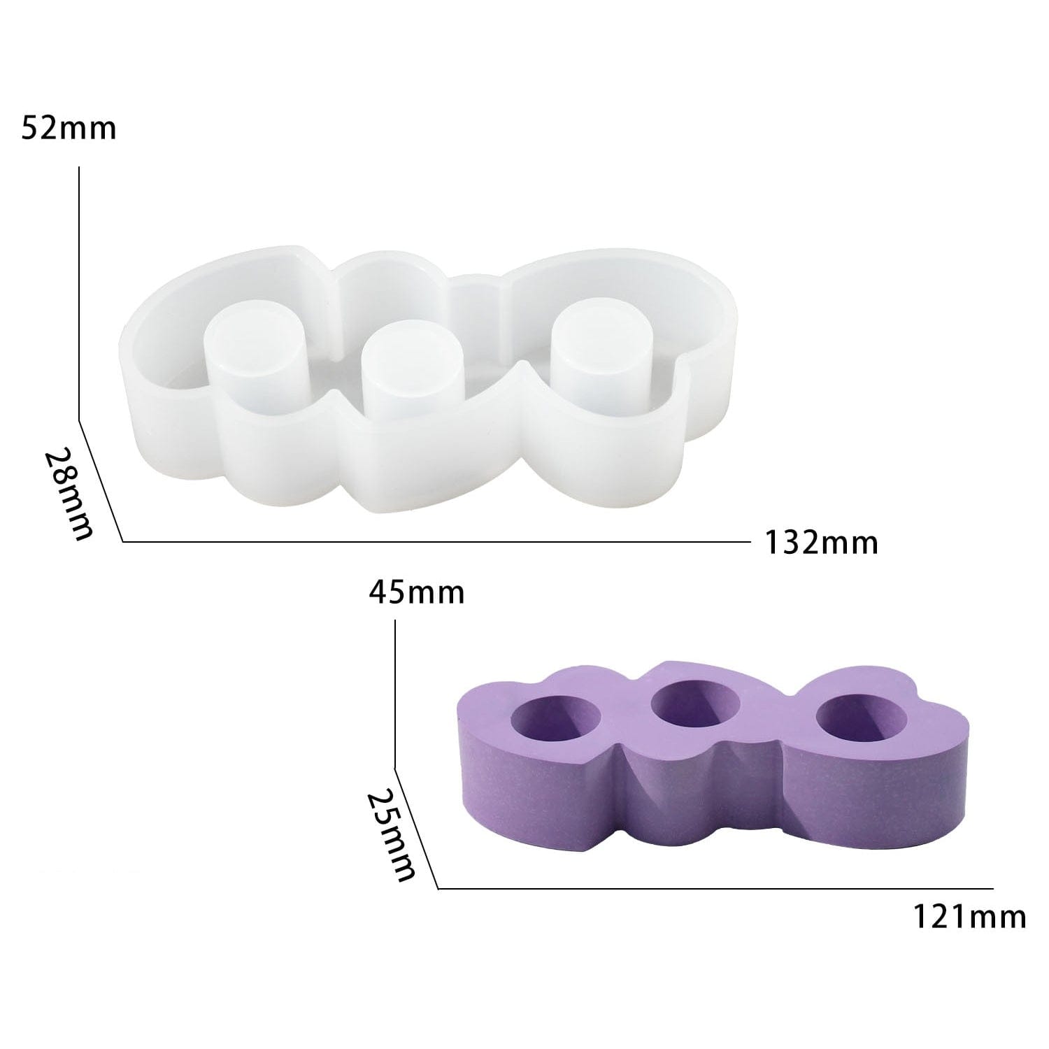3 Hole Heart Candle Holder Mould - 1 - Furxotic