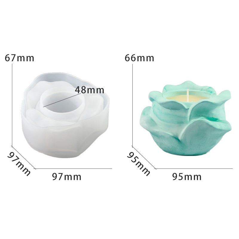 Rose Shape Tea Light & Candle Holder Mould - 1 - Furxotic