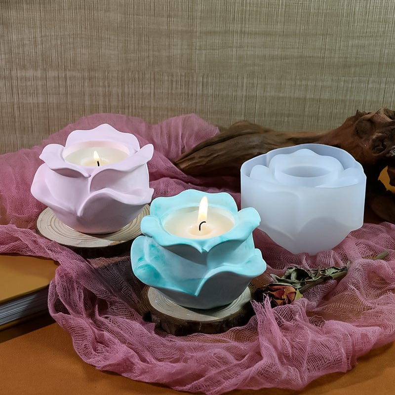 Rose Shape Tea Light & Candle Holder Mould - 2 - Furxotic