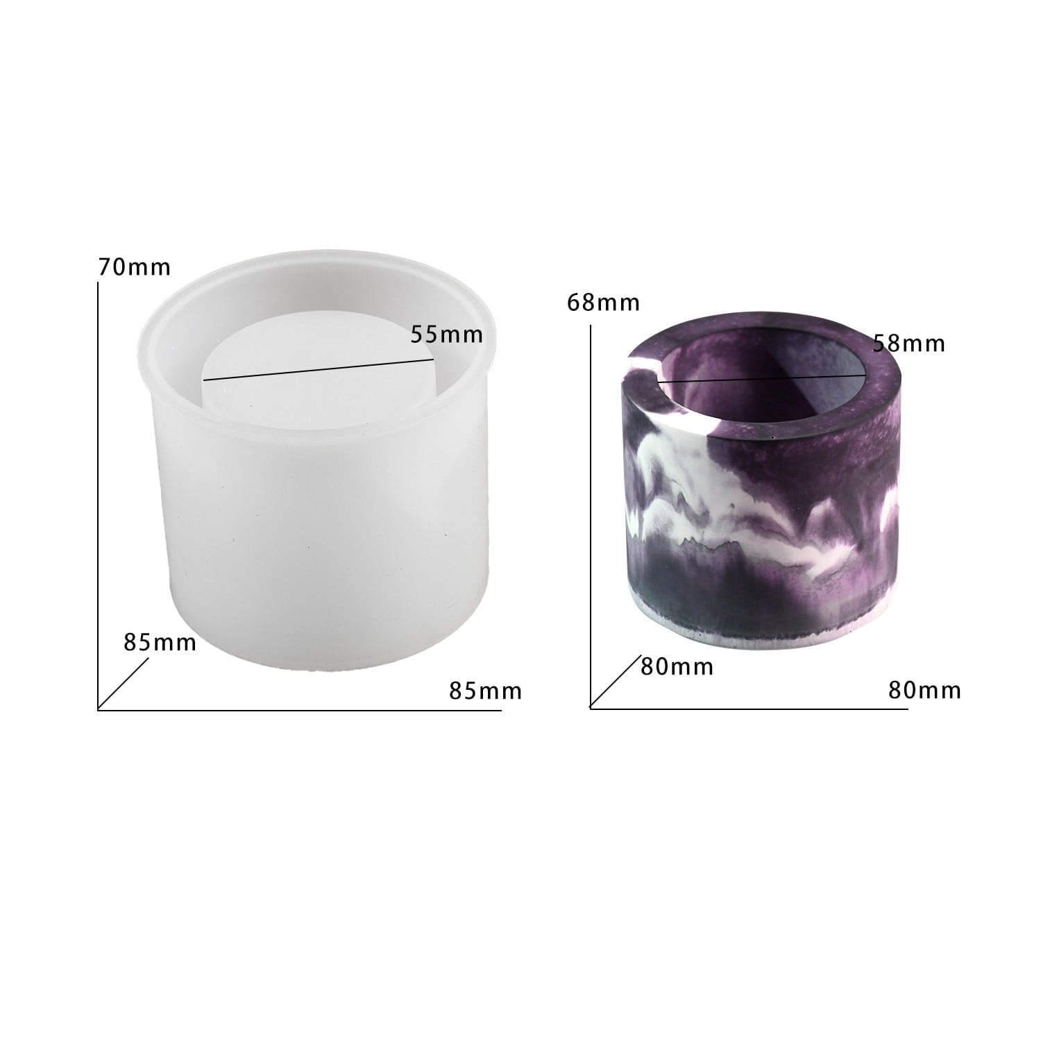 cylindrical Flowerpot, Pen stand & candle Holder Mould - 1 - Furxotic