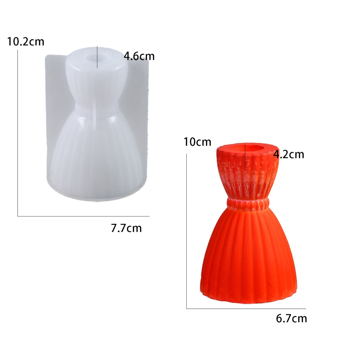 Striped Hourglass Candle Holder Mould - 1 - Furxotic