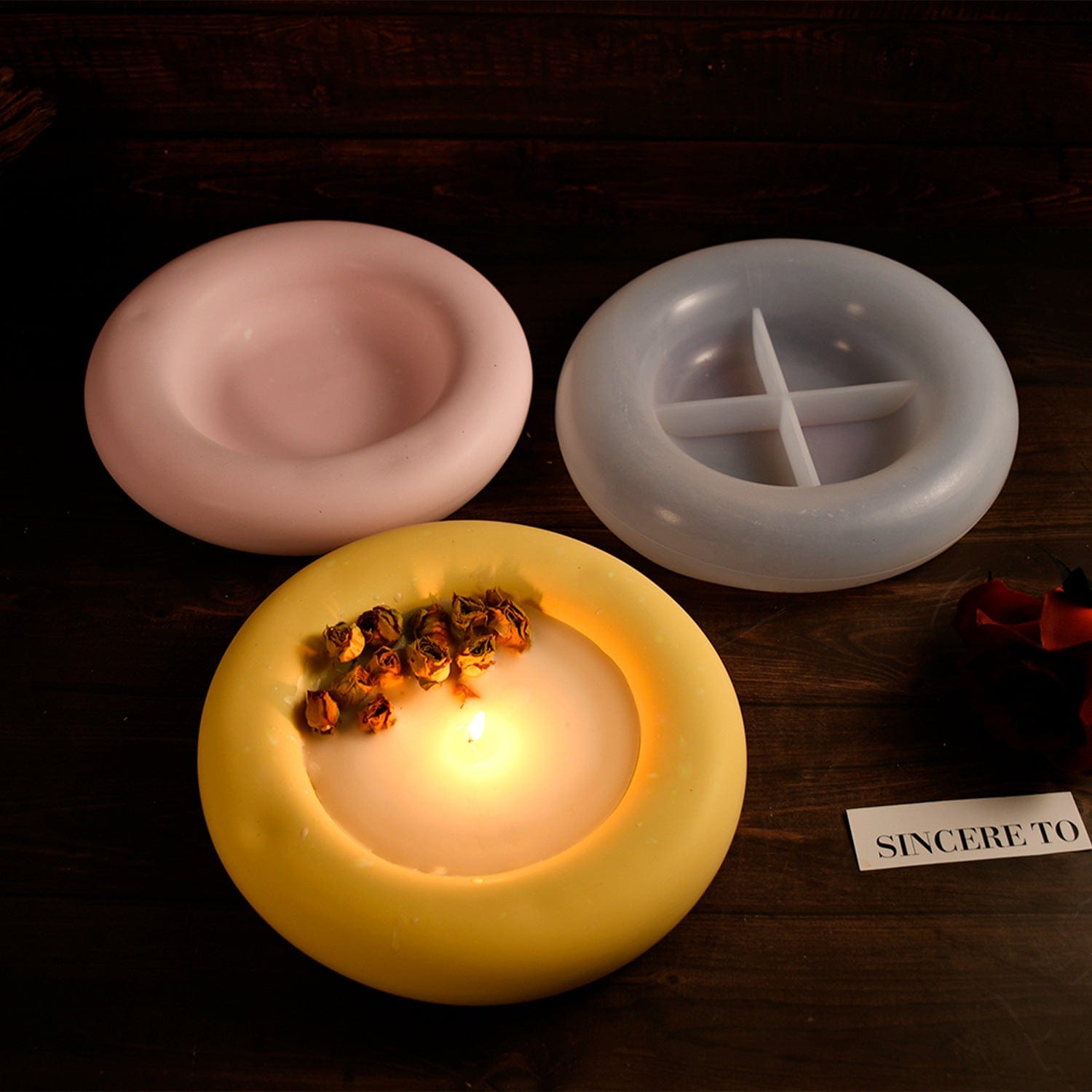 Donut Shape T-Light & Candle Holder Mould - 2 - Furxotic