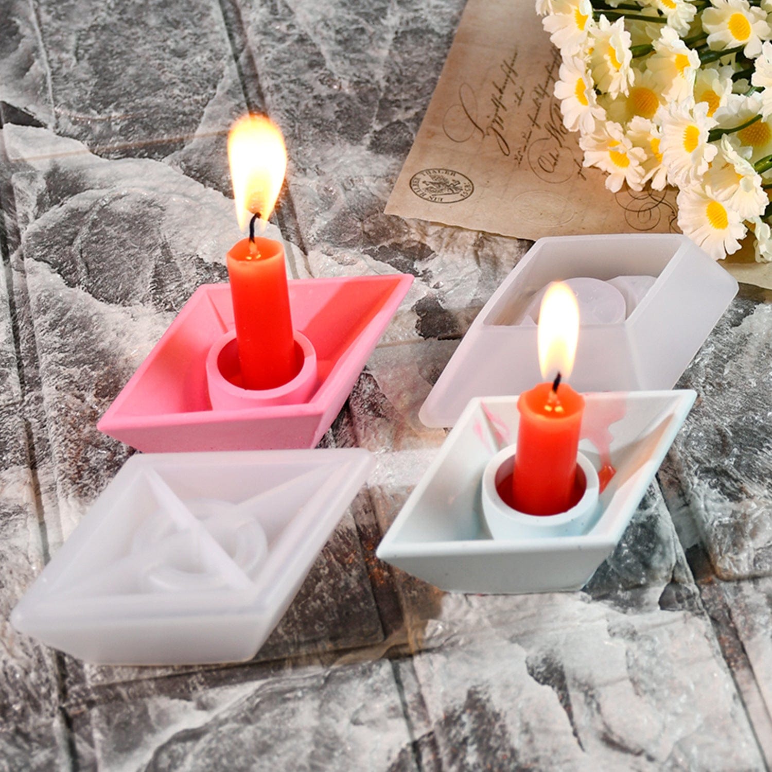 Paper Boat Candle Holder Mould - 2 - Furxotic