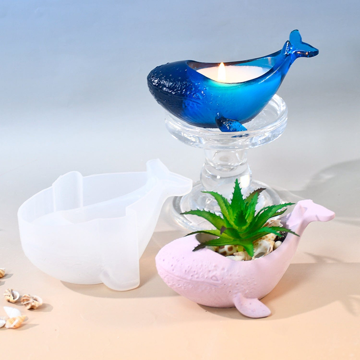Blue Whale Candle & Planter MOuld - 2 - Furxotic