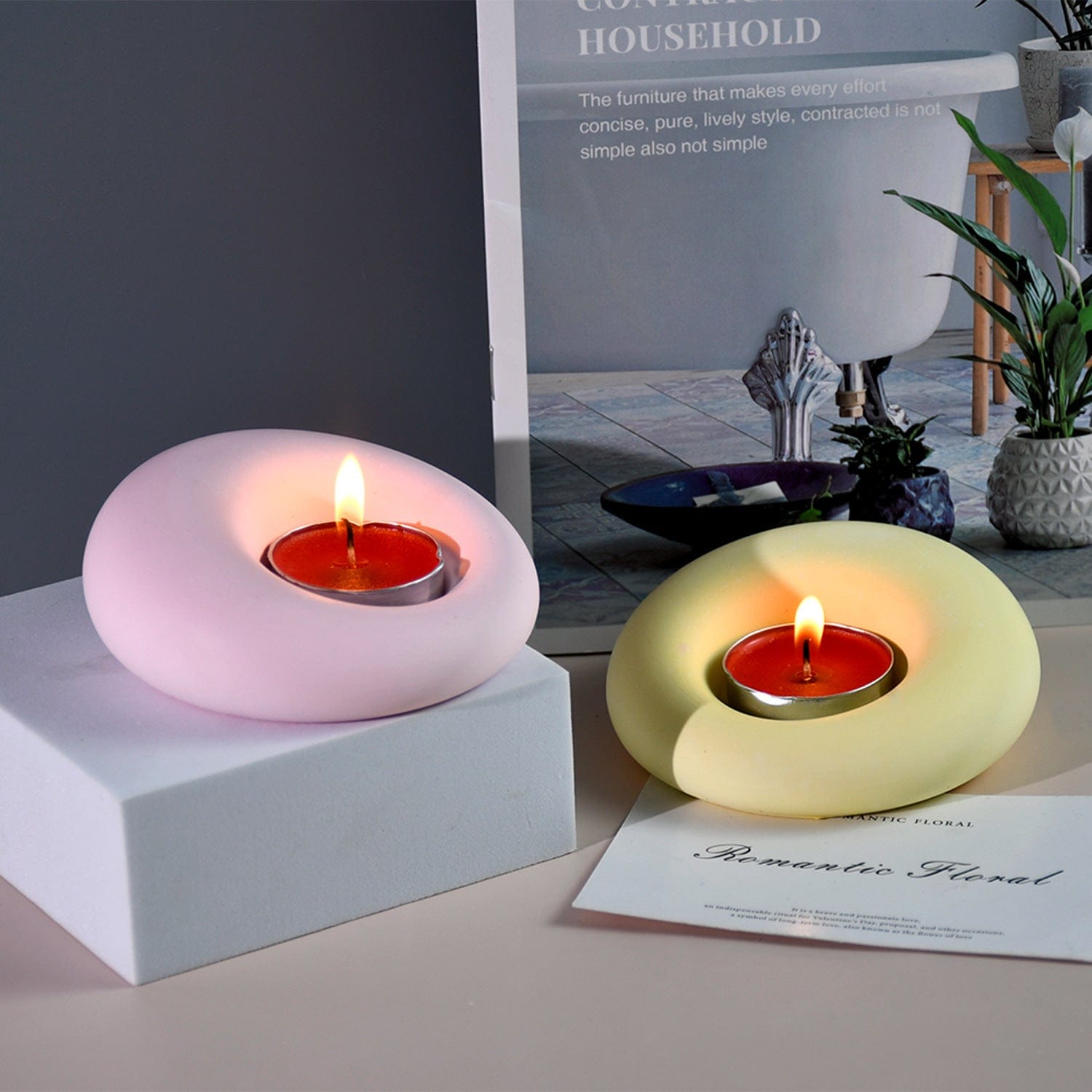 Unequal Circular Candle T-Light Holder Mould - 3 - Furxotic