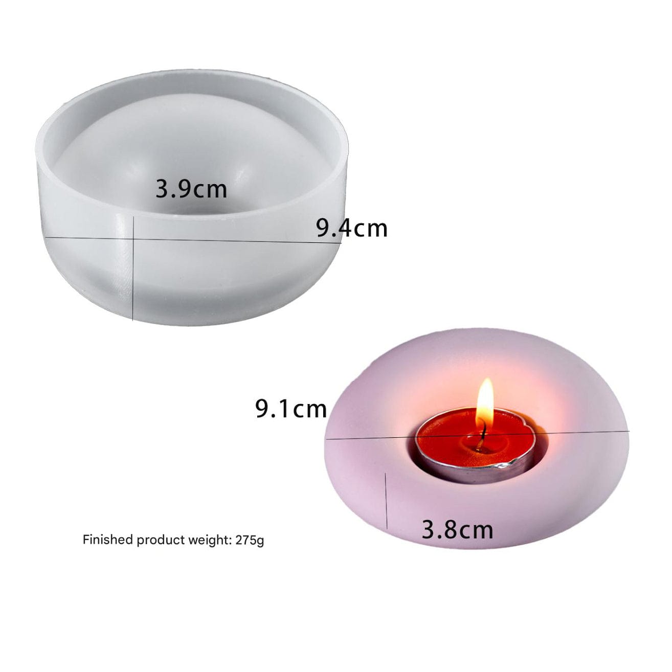 Unequal Circular Candle T-Light Holder Mould - 1 - Furxotic
