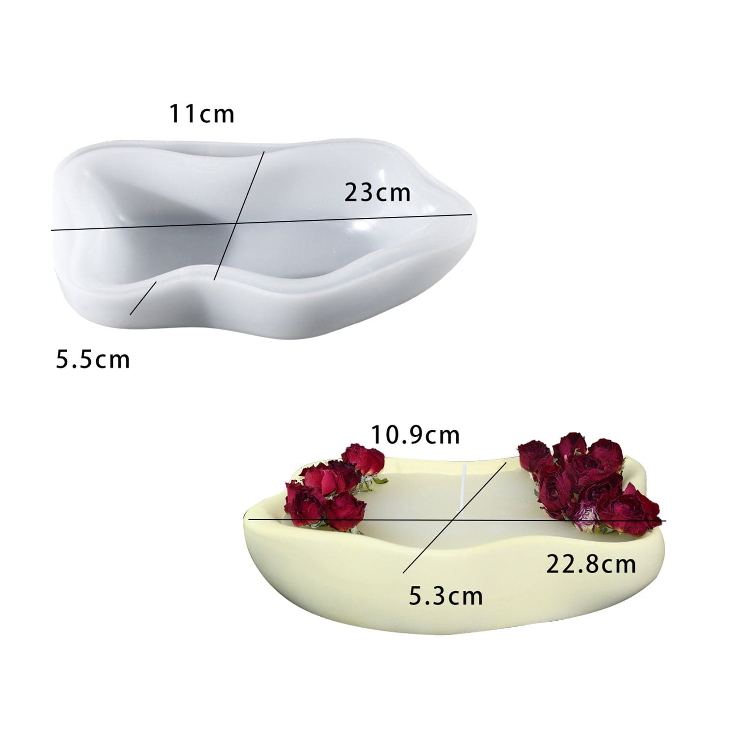 Irregular Shape Storage Bowl Tray Candle Jar Mould - 1 - Furxotic