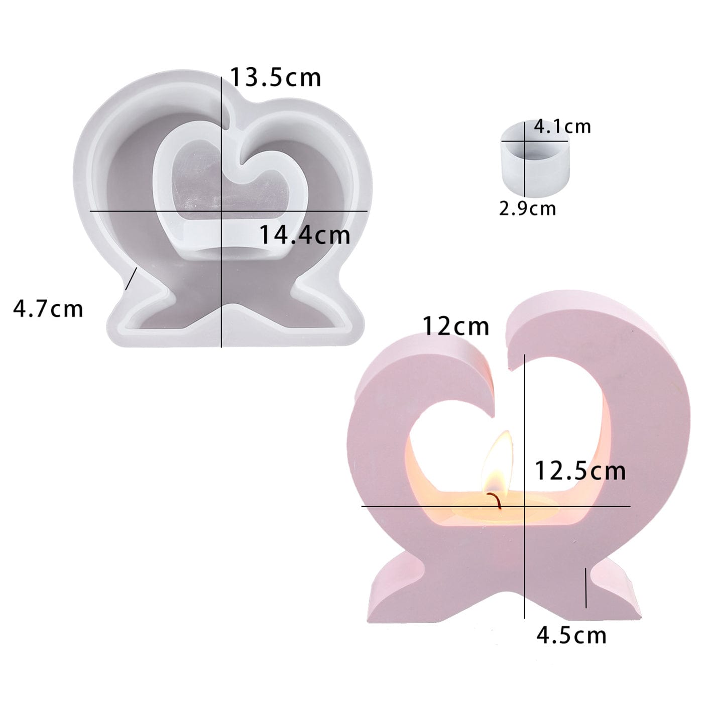 Heart Shaped T-Light Candle Holder Mould - 1 - Furxotic