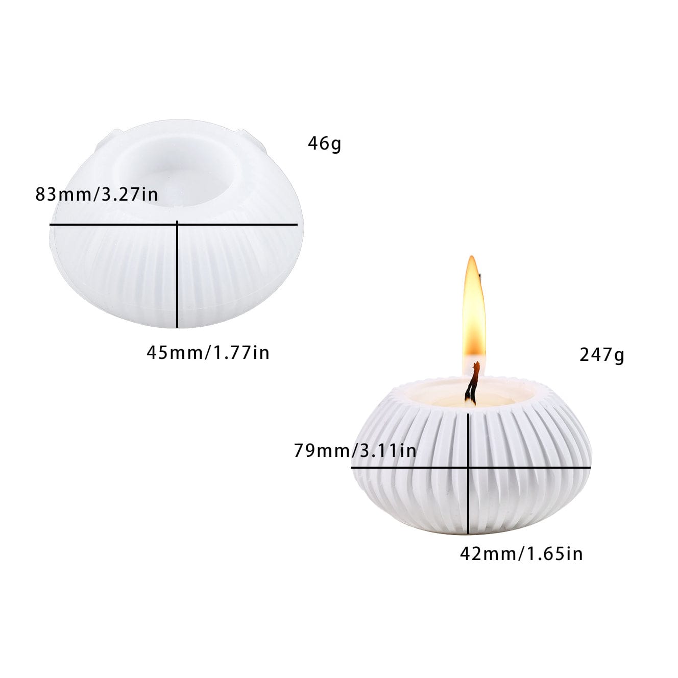 Striped Candle Holder Mould - 1 - Furxotic