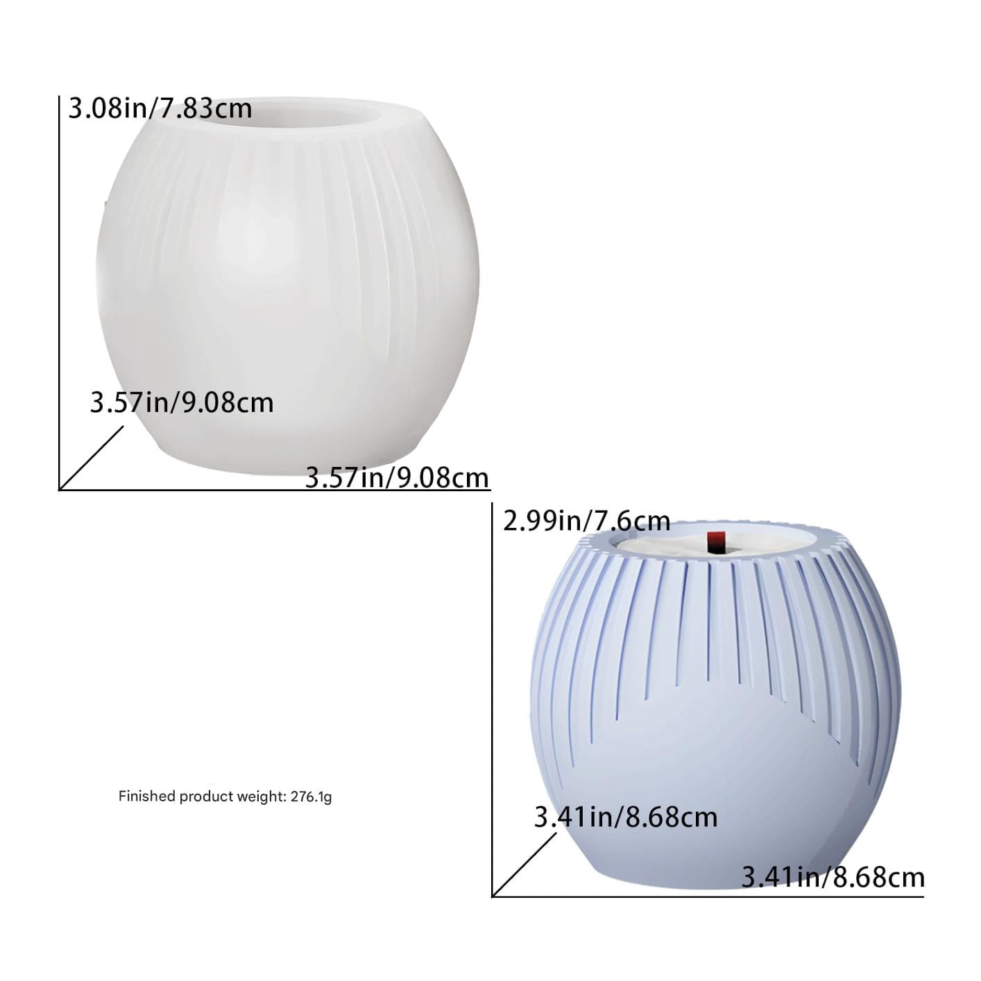 Vertical Striped Spherical Candle & Planter Mould - 1 - Furxotic